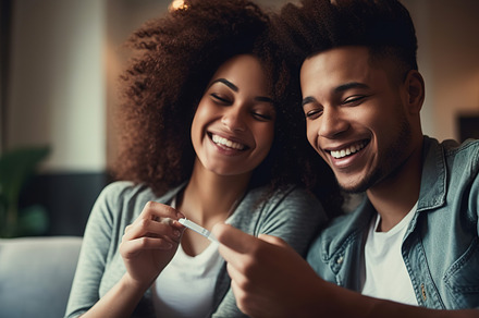 young couple looking pregnancy test, a Person Photo by Virgo Studio