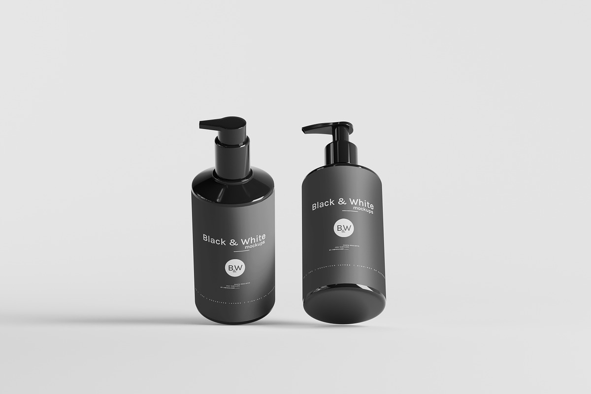 Black & White Mockups - Pump Bottles, a Packaging Mockup by pmvch (Photo 10 of 160)