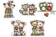 Valentine's Day Animal Couple PNG, an Illustration by Craft Nest (Thumbnail 4 of 9)