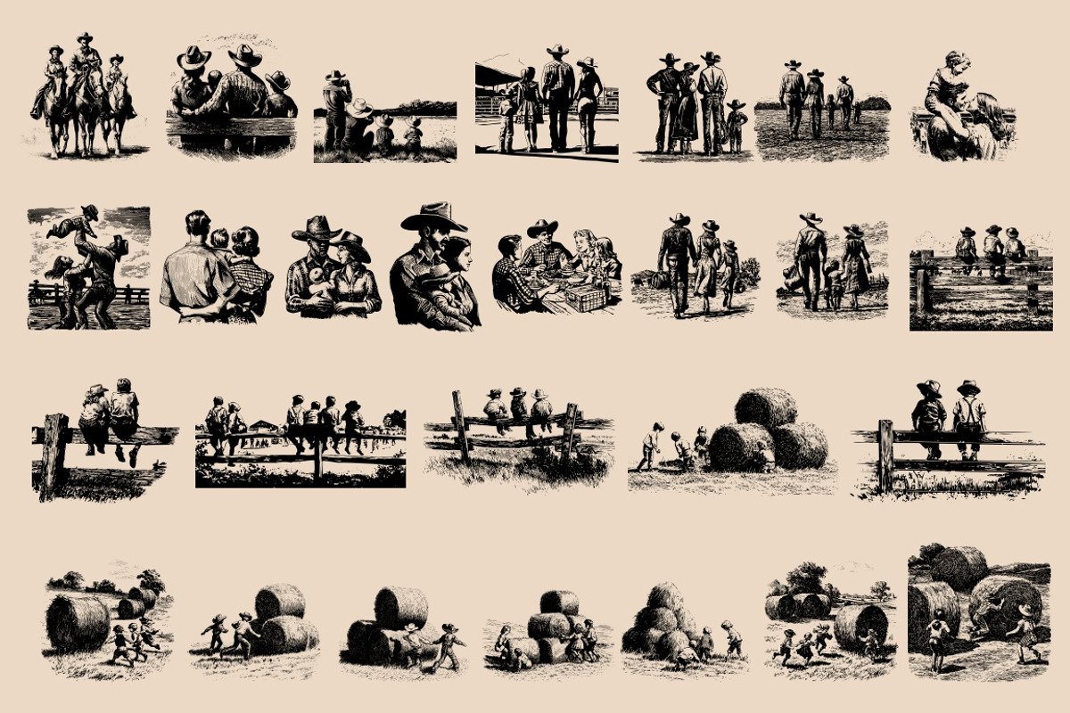 Vintage Retro Rodeo illustrations, an Object Illustration by Nocturnal Wolf (Photo 13 of 17)