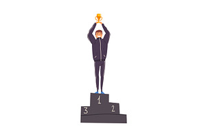 Successful Man Character Standing, a Person Illustration by TopVectors