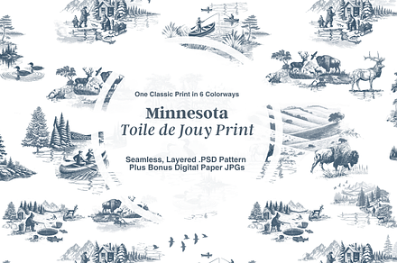 Minnesota Seamless Pattern Set, a Pattern Graphic by Hughes Studio