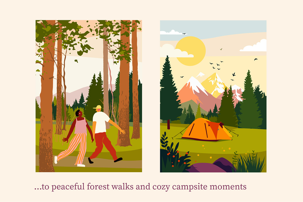 Hiking & Camping in Mountains, an Illustration by Olga Bonitas (Photo 4 of 8)
