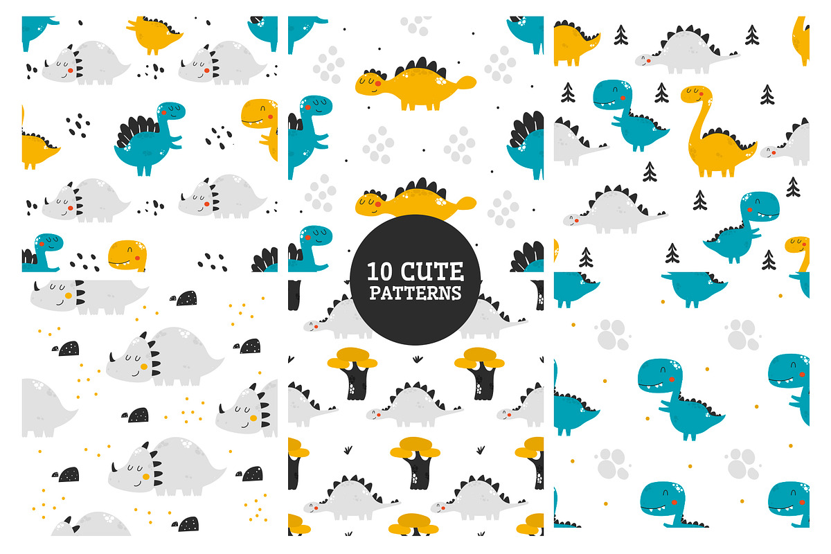 Baby Dinosaurs - Cute Characters, a Decorative Illustration by Sumacj (Photo 4 of 6)