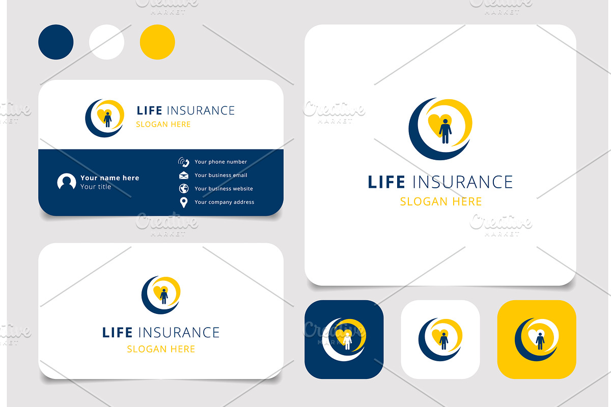 Life insurance logo concept, an Object Illustration by Aimagenarium@gmail.com