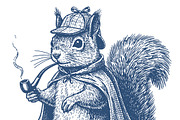 Retro Squirrel Illustrations Set, a Graphic by OneVectorStock (Thumbnail 2 of 4)