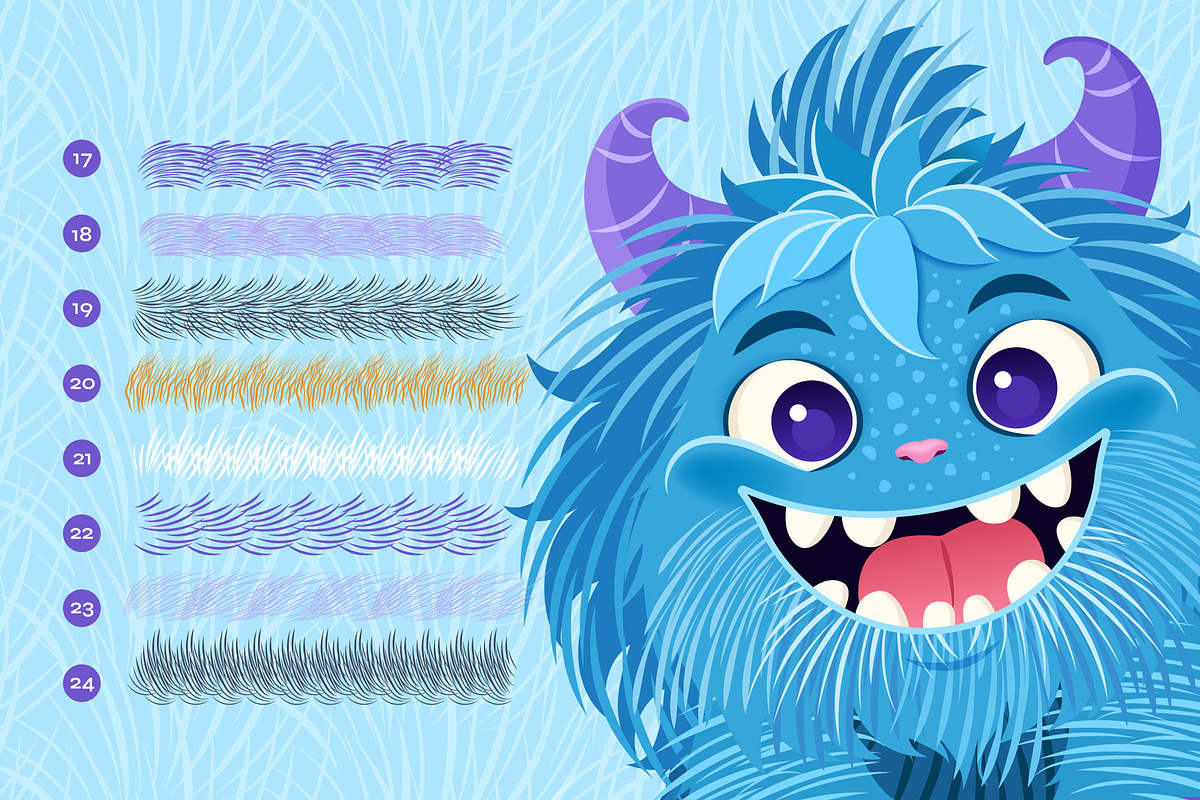 24 Fur Illustrator Brushes, a Brush Add-On by IuliiaSavko (Photo 7 of 11)