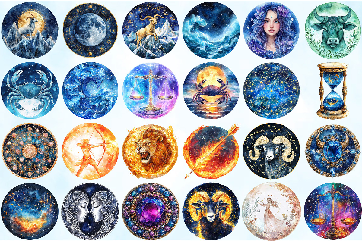 Brilliant Zodiac Sublimation Bundle, an Illustration by Craft Nest (Photo 4 of 8)