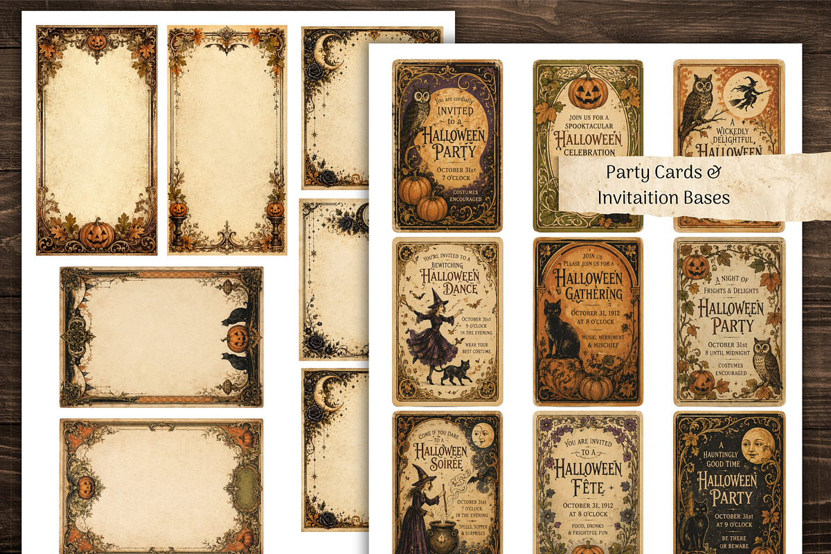 Vintage Halloween Printable Kit, a Seasonal Illustration by Print Haven Mochi Vintage (Photo 7 of 8)