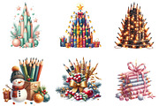 Christmas Pencil Tower Clipart, an Illustration by DreamArtGraphic (Thumbnail 4 of 5)