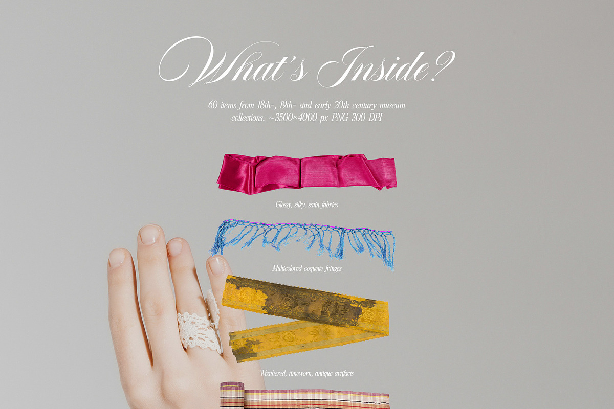 Ribbon & Trim Vintage PNG Collection, a Texture Graphic by Kaleriia (Photo 3 of 15)