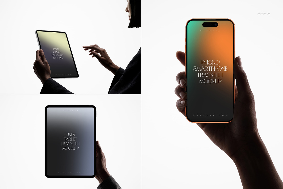 iPhone, iPad Pro, Laptop Mockup Set, an iPad Mockup by creatsy5 (Photo 11 of 18)