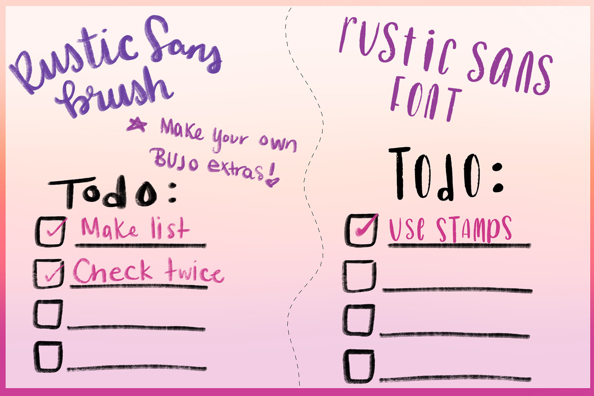 Rustic Sans Procreate Letter Brushes, a Brush Add-On by Nicole Dawn Design (Photo 2 of 7)