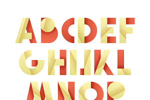 Retro Font In Red And Yellow