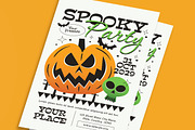 Orange Flat Spooky Party Flyer, a Flyer Template by graphicook (Thumbnail 3 of 3)
