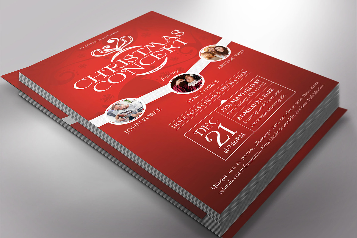Christmas Concert Flyer Word, a Flyer Template by Godserv Designs (Photo 4 of 10)