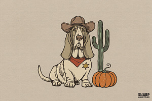 Basset Hound Sheriff With Cowboy