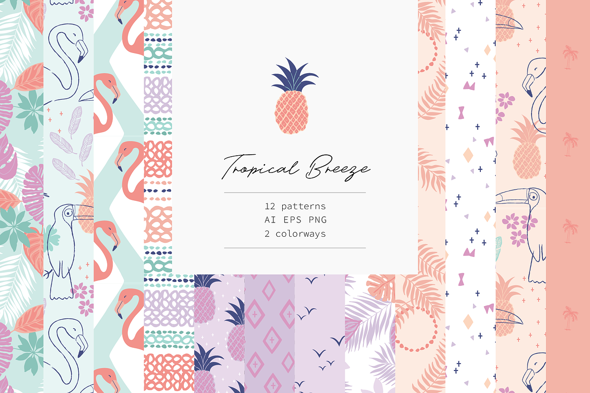 Tropical Breeze Collection Vector, a Pattern Graphic by glasshouse (Photo 1 of 7)
