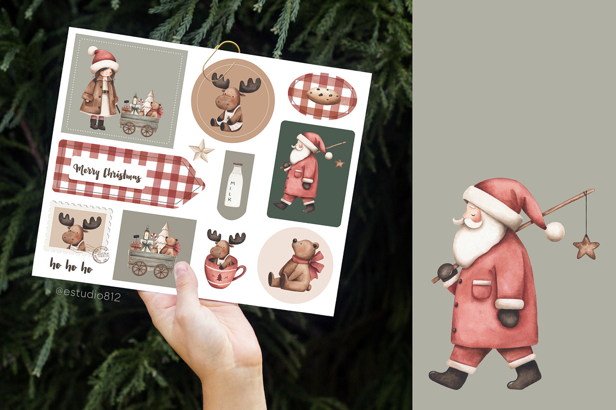 Cute Vintage Christmas, a Decorative Illustration by Estudio 812 (Photo 5 of 9)