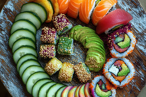Artfully Arranged Sushi Plate, a Food & Drink Photo by Virgo Studio