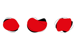 Black And Red Colored Abstract Blobs