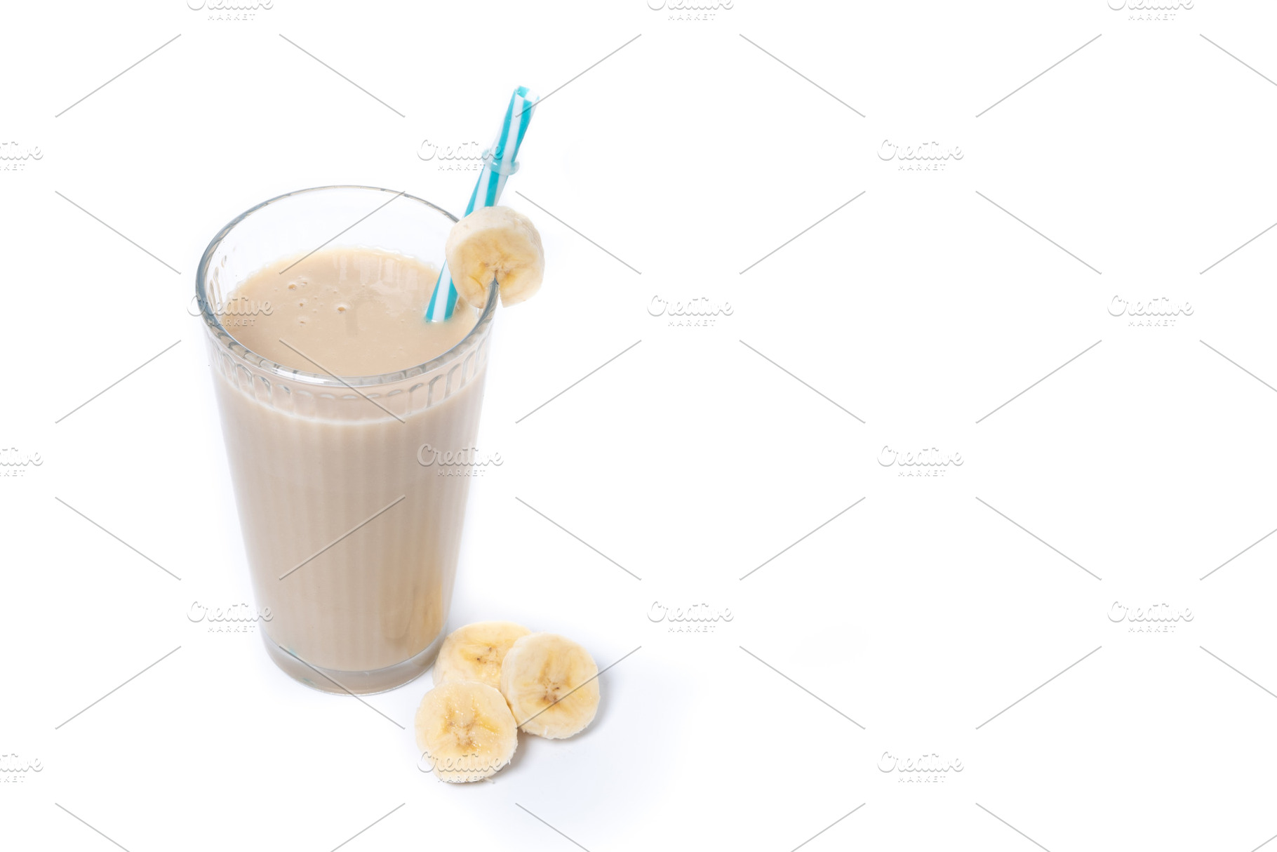 Fresh and healthy banana smoothie in glass, a Food & Drink Photo by etorres69