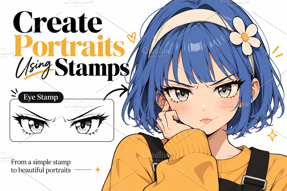 Anime & Manga Eyes Procreate Stamps, a Brush Add-On by sundrameda (Photo 8 of 12)