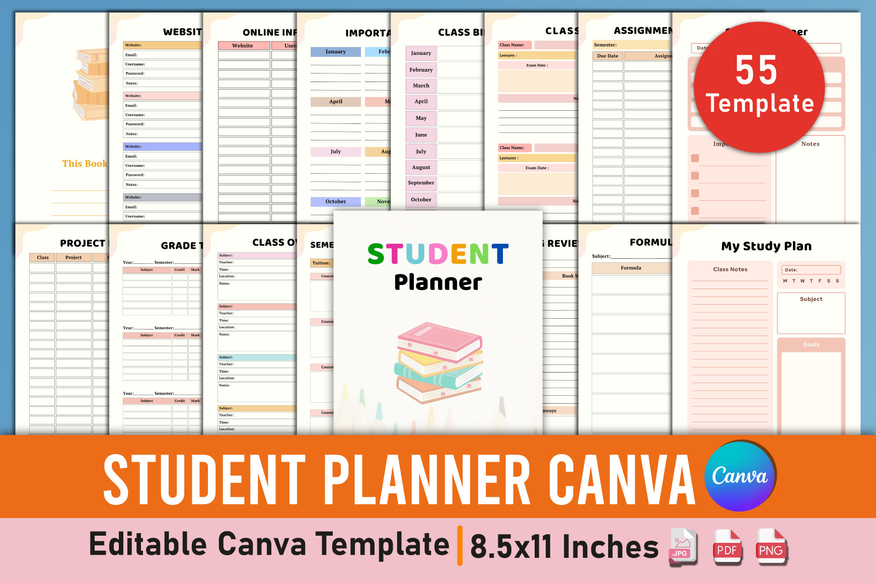 Student Planner Canva Template