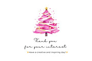 Pink Xmas Trees Clipart Bundle, an Illustration by Mashimara (Thumbnail 4 of 4)