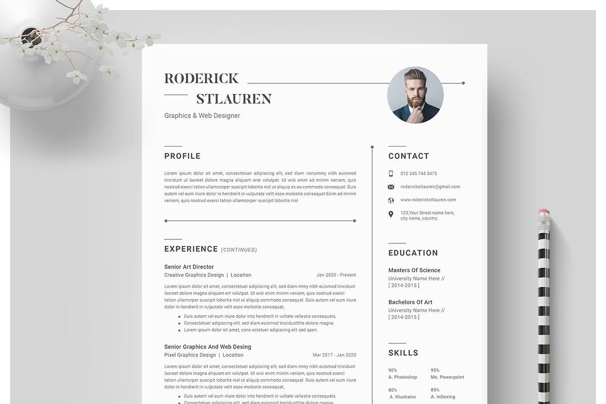 Resume Template / CV, a Resume Template by CreativeZoom (Photo 1 of 4)