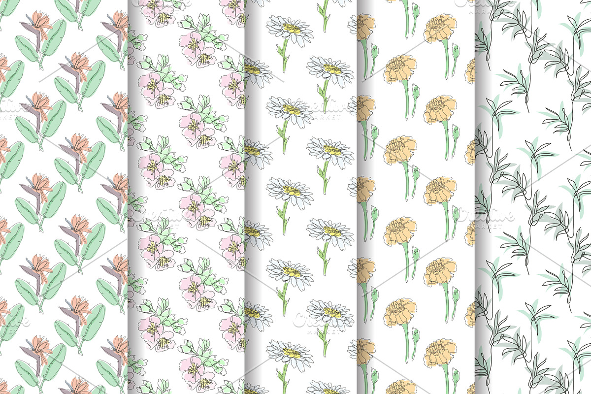 26 Floral Seamless Patterns Set, a Pattern Graphic by Sunset&Sea Design (Photo 5 of 6)