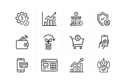 Fintech and Digital Banking Icon Set, an Outline Icon by VectStock (Thumbnail 1 of 2)