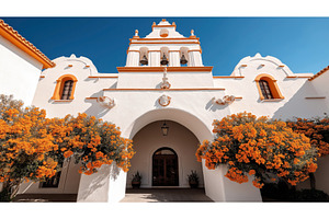 Spanish colonial-style building with, an Abstract Photo by Sergey Kotenev