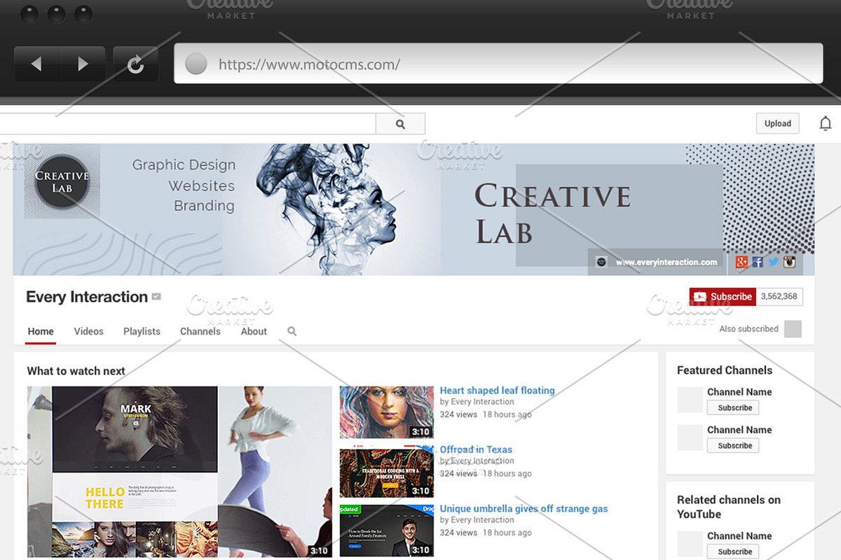 Creative Lab YouTube Channel, a Social Media Template by MotoCMS (Photo 2 of 3)