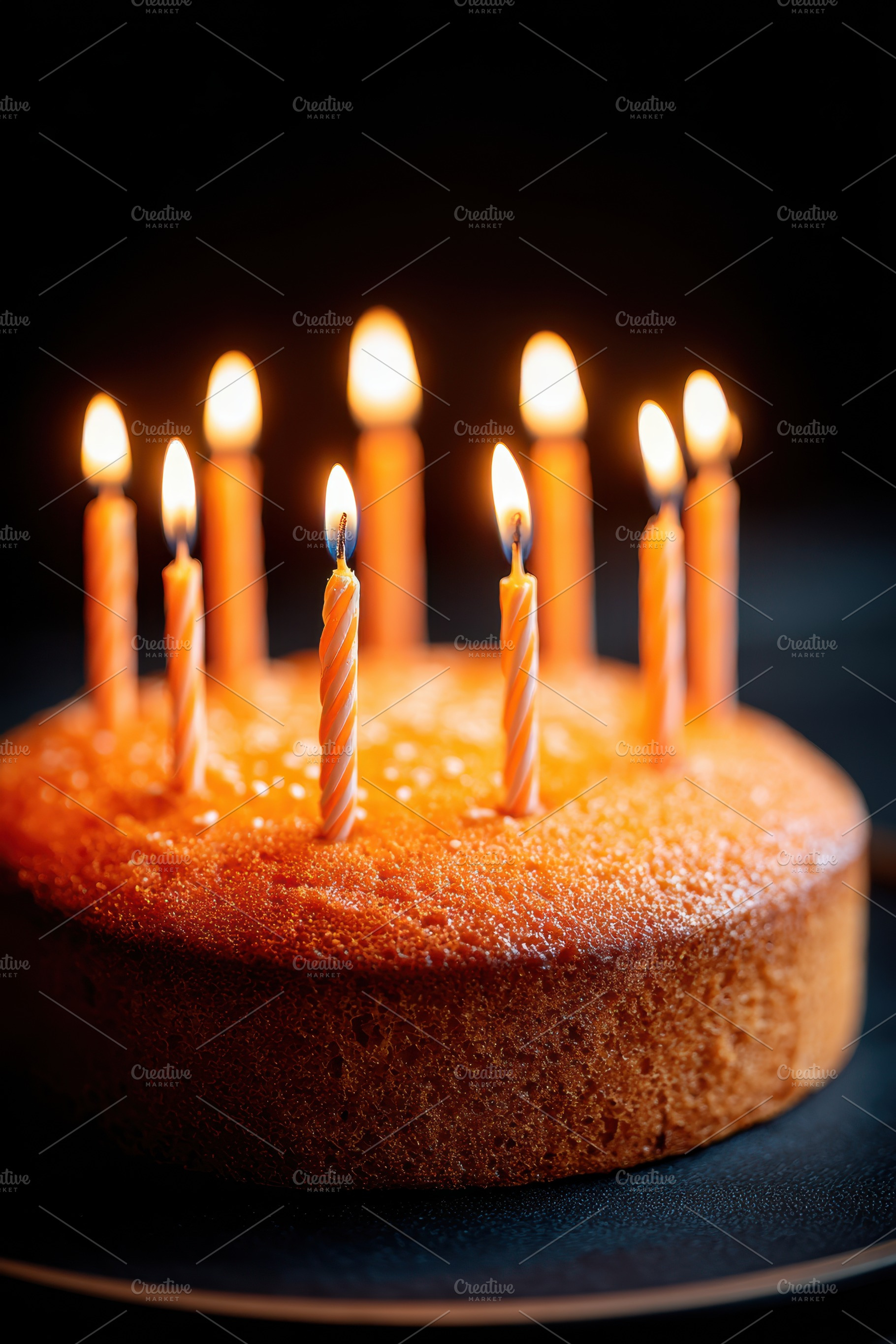 Colorful birthday cake with candles and sprinkles, a Food & Drink Photo by AlyaAnd