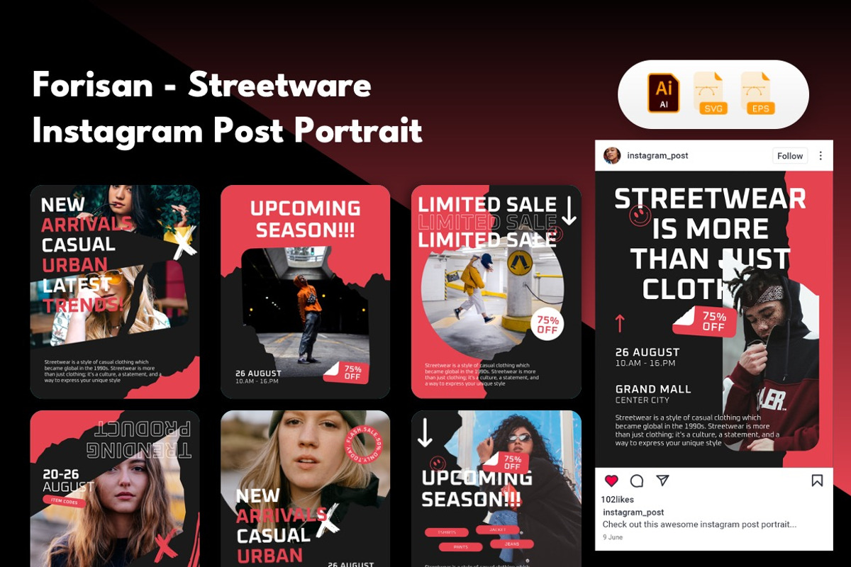 Urban Fashion - Instagram Bundle 03, a Social Media Template by Dhabee (Photo 1 of 10)