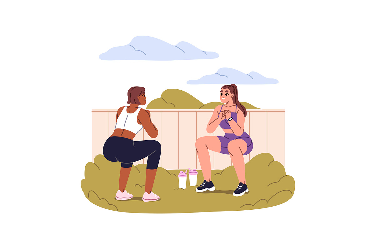 People do sports, home workout set, a Sport Illustration by PaperTrident (Photo 4 of 9)