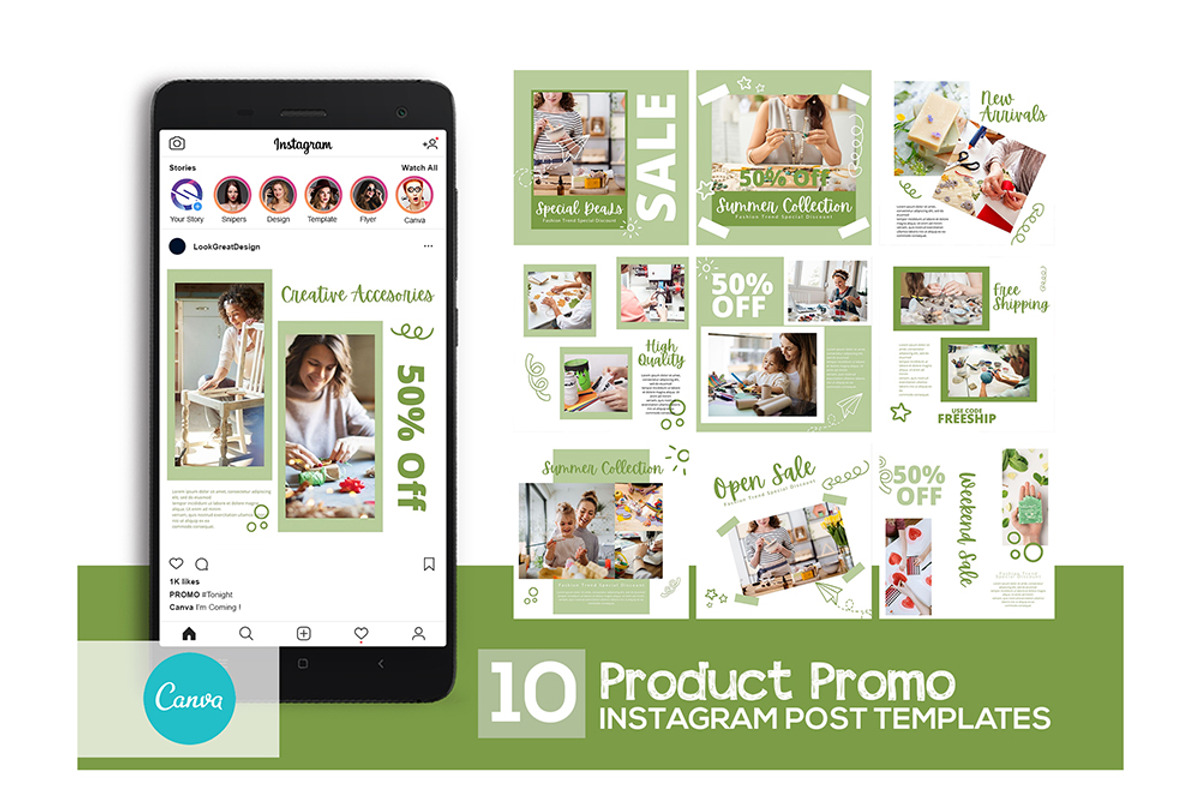 Instagram Post Template For Canva, a Social Media Template by DreamColor (Photo 1 of 5)