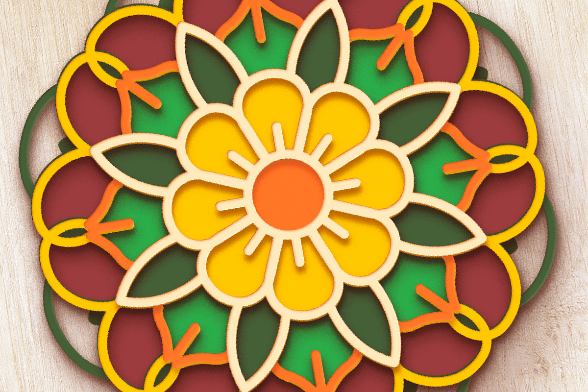 3D Poppy Flower Mandala - SVG Cut Fi, an Object Graphic by Arshad Ali (Photo 4 of 8)