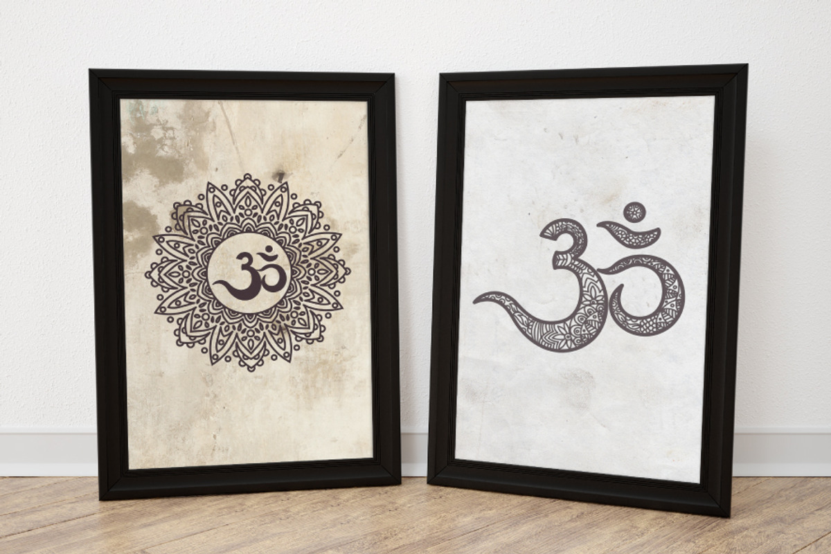 The sacred symbol Om, Mandala. Set., an Object Graphic by KundolaArt (Photo 4 of 5)