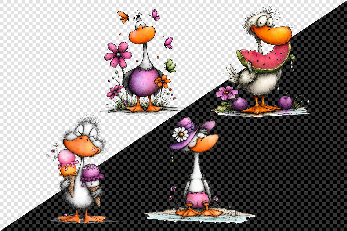 Whimsical Summer Goose Clipart, an Animal Illustration by Creative Art (Photo 8 of 8)