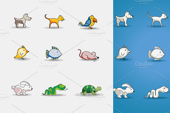 Cute Cartoon Pets