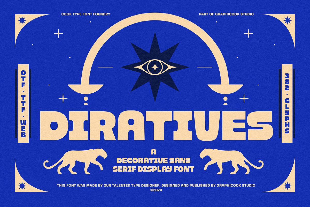 Diratives, a Sans Serif Font by graphicook (Photo 1 of 10)