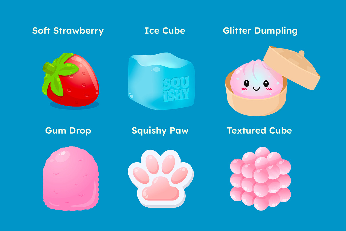 Squishies Fidget Toy Illustrations, an Object Illustration by ThePixelLibrary (Photo 2 of 7)