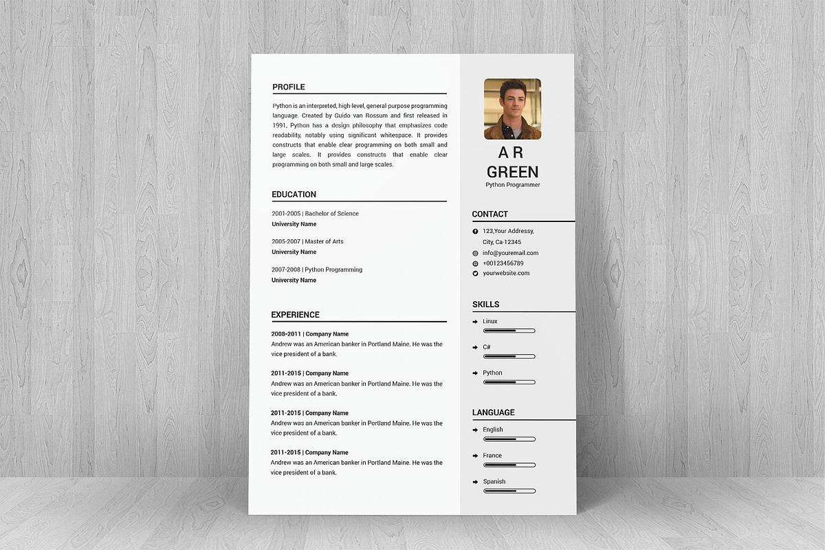 Clean Resume/CV, a Resume Template by designvillage (Photo 12 of 12)