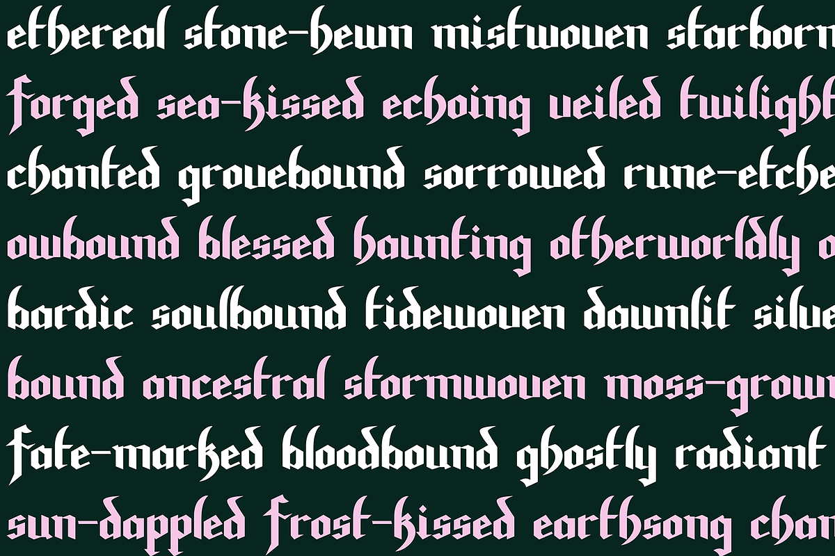 ENCHANTED Storybook Blackletter Font, a Blackletter Font by Blush Font Co. (Photo 2 of 2)