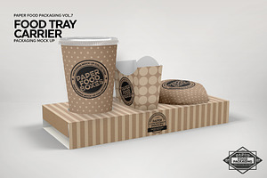 Food Tray Carrier Packaging Mockup