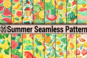 Summer Seamless Pattern, an Illustration by SVGArt