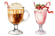 Christmas Drinks Watercolor Clipart, a Seasonal Illustration by CitraGraphics (Thumbnail 6 of 6)