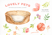 Lovely Pets Watercolor clipart, an Animal Illustration by everysunsun (Thumbnail 3 of 6)